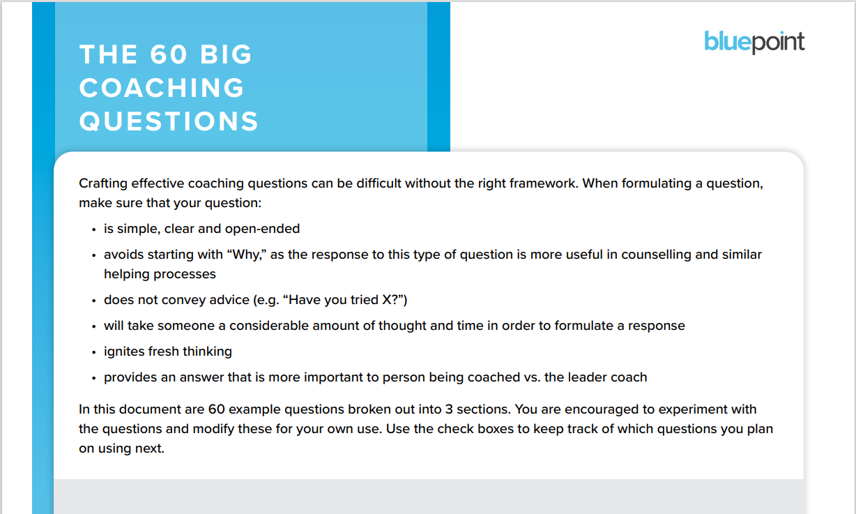 60 Big Coaching Questions