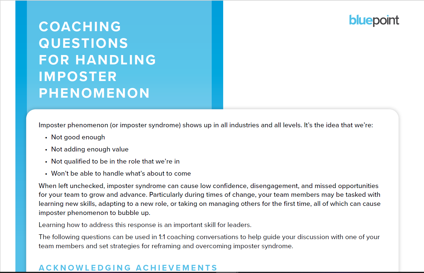 Coaching Questions for Handling Imposter Phenomenon